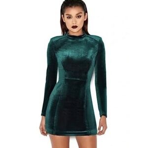 House of CB Emerald Velvet Mini Dress